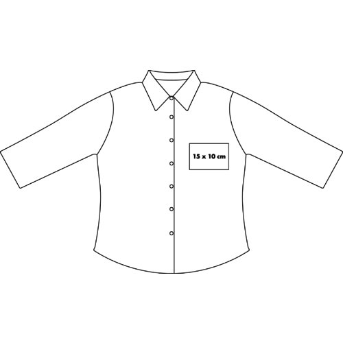 Poplin blouse with half sleeves and button placket for women.