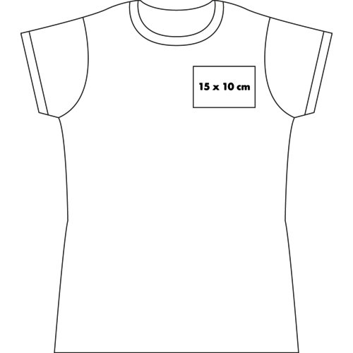White fabric women's T-shirt with short sleeves.