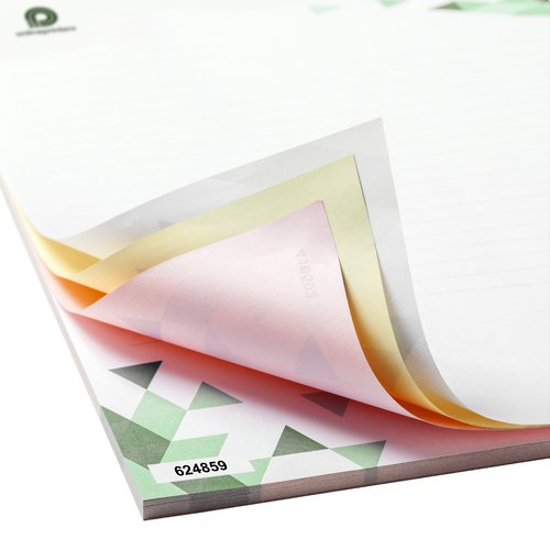 Paper carbon copy sets in portrait format, self-copying.