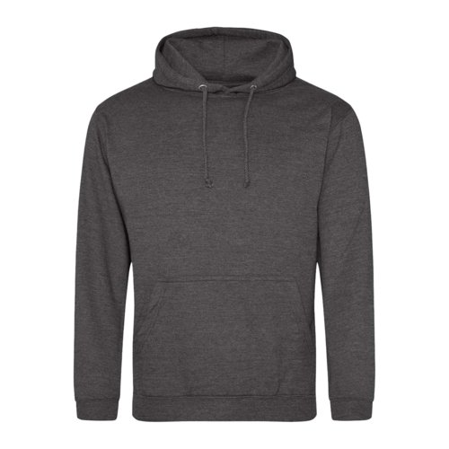 Anthracite cotton-blend hoodie with hood and kangaroo pocket.