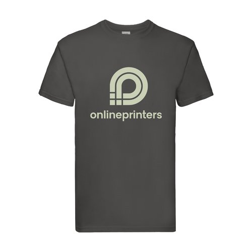 Gray men's cotton T-shirt with short sleeves.