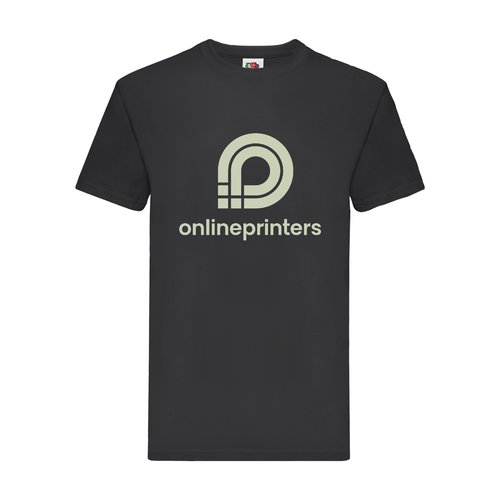 Black cotton T-shirt for men with short sleeves.