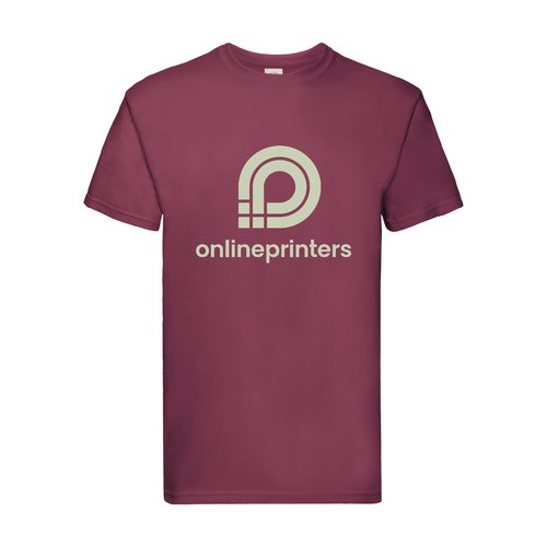 Burgundy cotton T-shirt for men.