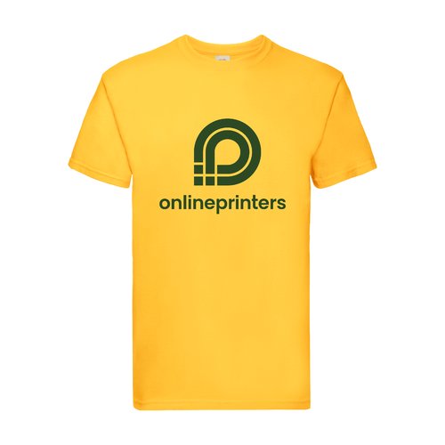Yellow cotton t-shirt for men with short sleeves.