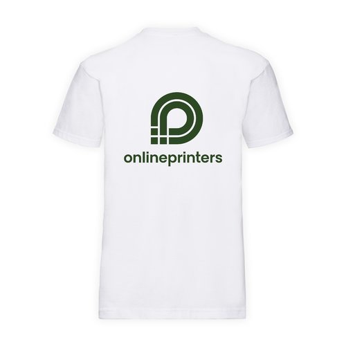 White cotton men's T-shirt with short sleeves.