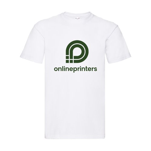 White cotton T-shirt for men with short sleeves.