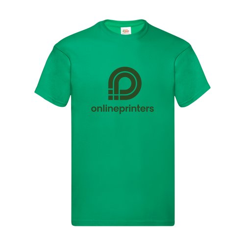Green cotton t-shirt with short sleeves and a round neck.