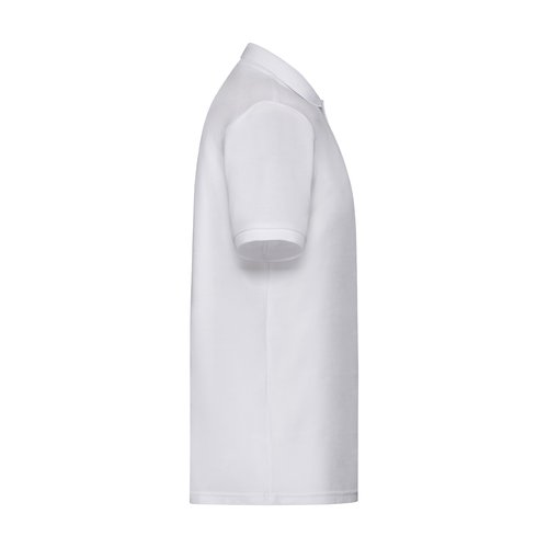 White blended fabric pique polo shirt for men with short sleeves.
