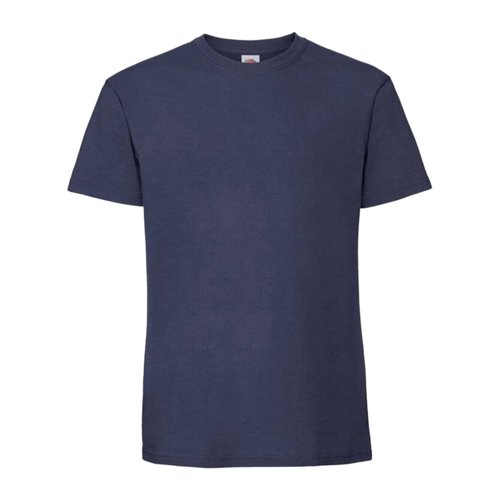 Dark blue cotton T-shirt for men with short sleeves.