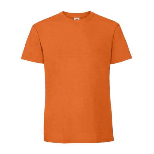 Orange cotton men's t-shirt with short sleeves.