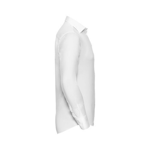 White cotton blend men's shirt, long sleeves.