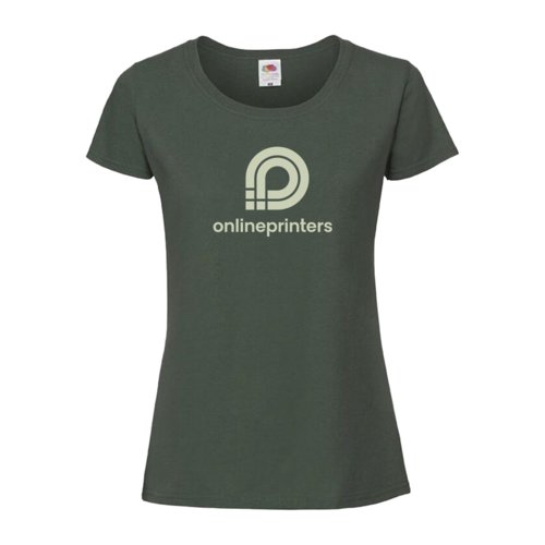 Dark green women's cotton T-shirt with short sleeves.