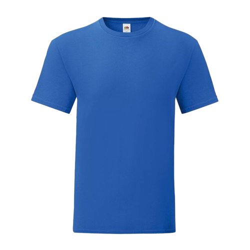 Royal blue cotton T-shirt for men with short sleeves.