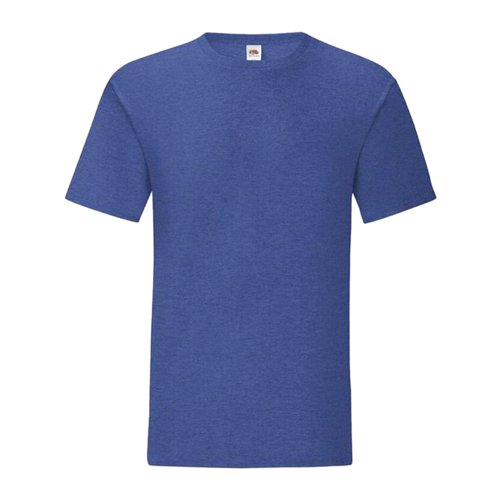 Blue heathered cotton men's t-shirt with crew neck.