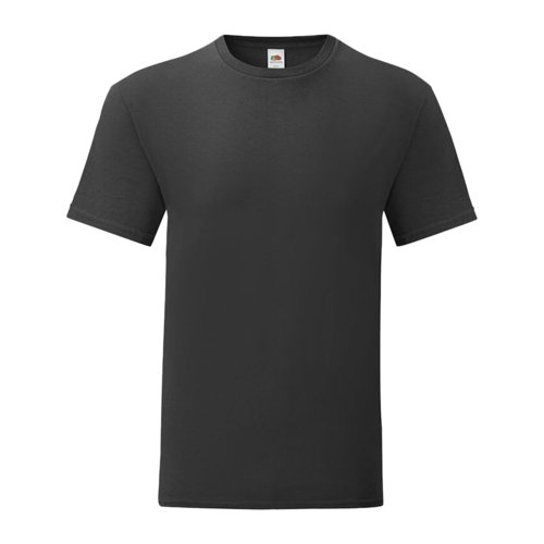 Black cotton T-shirt for men with short sleeves.