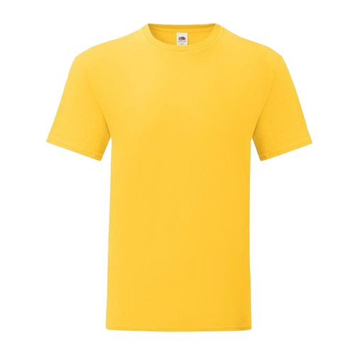 Yellow cotton T-shirt for men with short sleeves.
