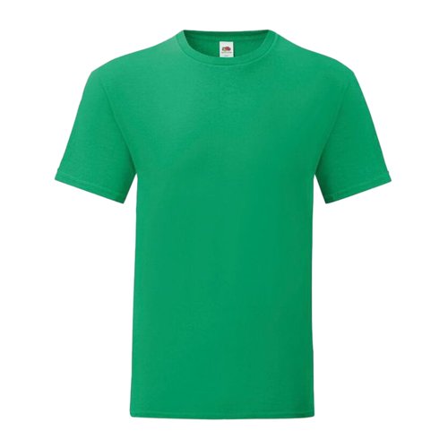 Green cotton T-shirt with short sleeves and round neck.