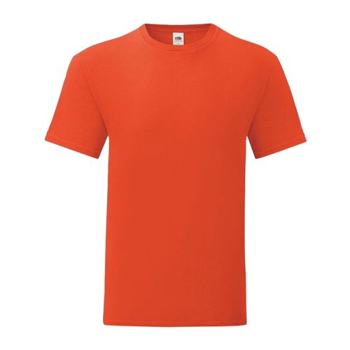 Orange cotton men's t-shirt with short sleeves.