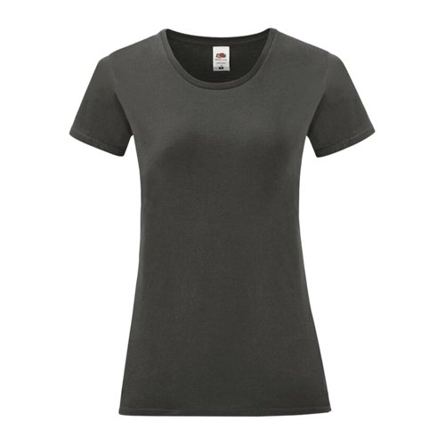 Dark gray cotton T-shirt for women with short sleeves.