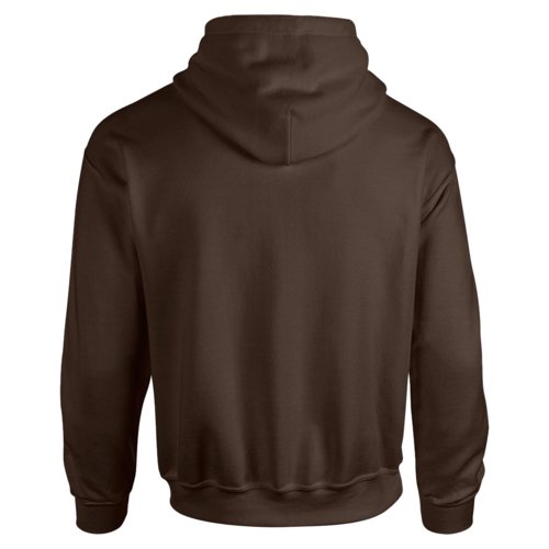 Dark brown cotton-polyester blend men's hoodie with hood.