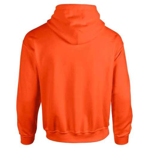 Orange cotton-blend hoodie with hood and kangaroo pocket.