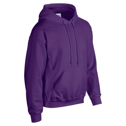 Violet men's hoodie made of cotton blend with kangaroo pocket and drawstring hood.