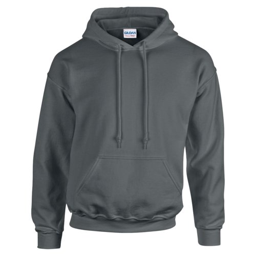 Anthracite cotton blend hoodie with hood and kangaroo pocket.