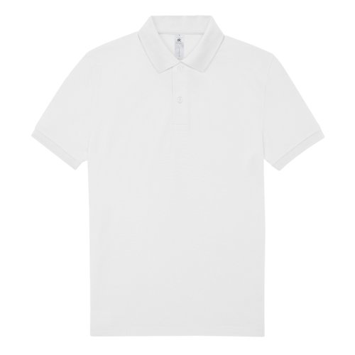 White cotton polo shirt for men with a short button placket.