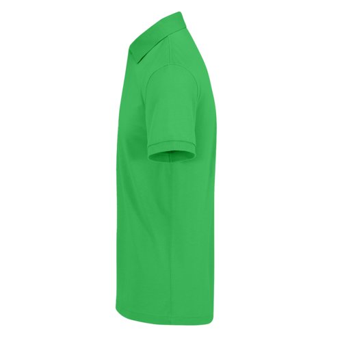 Green cotton polo shirt for men with short sleeves.