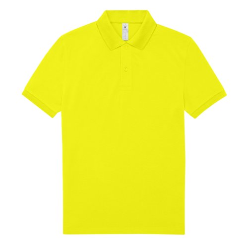 Apple green cotton polo shirt with short button placket.