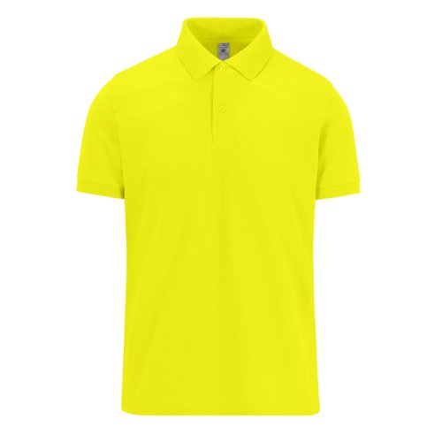 Apple green cotton polo shirt for men with short sleeves.
