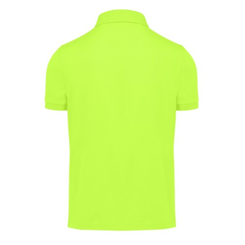 Apple green polo shirt in recycled polyester-cotton blend for men.