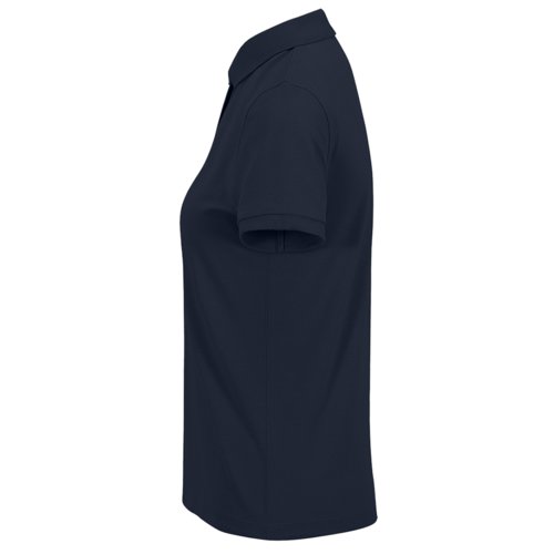 Navy-blue cotton polo shirt for women.