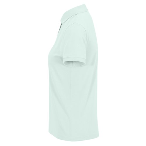 Mint green cotton polo shirt for women.