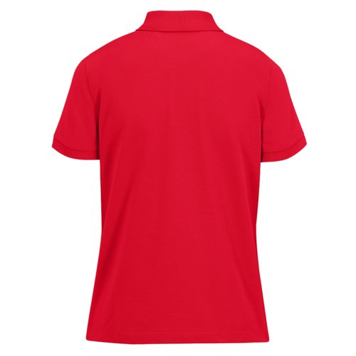 Red women's polo shirt in cotton with short sleeves.