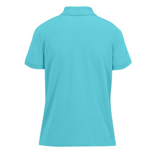 Turquoise cotton polo shirt for women.