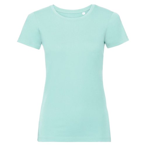 Aquablue women's T-shirt made from organic cotton with short sleeves.