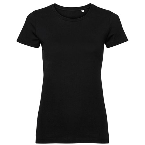 Black women's t-shirt in organic cotton with short sleeves.
