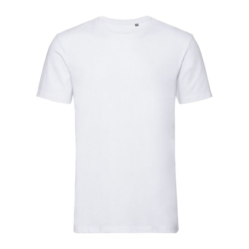 White organic cotton T-shirt with short sleeves.