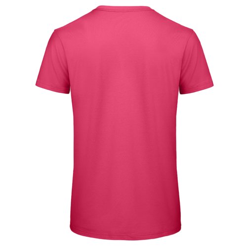 Fuchsia organic cotton t-shirt with short sleeves.