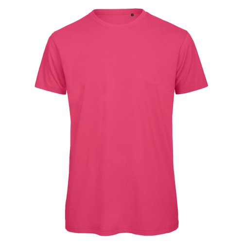 Fuchsia organic cotton T-shirt with short sleeves.