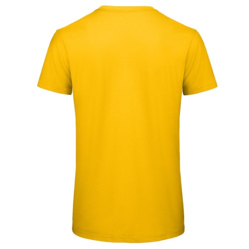 Gold-yellow organic cotton T-shirt with short sleeves.