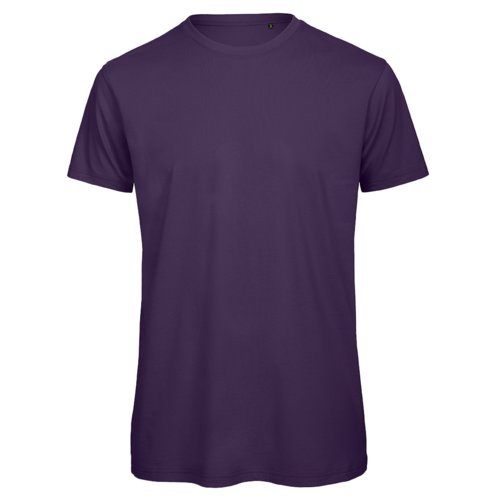 Dark violet organic cotton T-shirt for men with short sleeves.