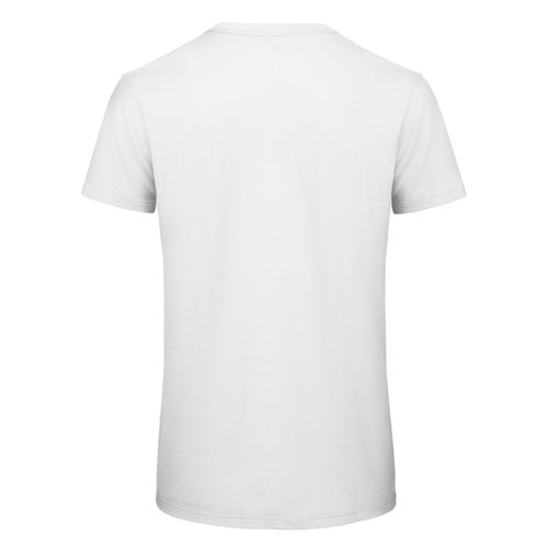 White organic cotton T-shirt for men with short sleeves.