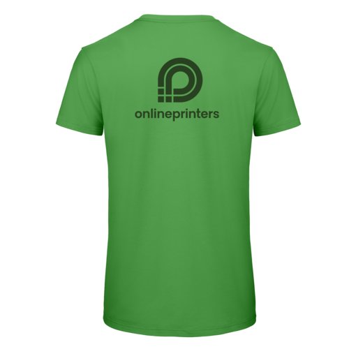 Green cotton t-shirt with short sleeves and round neck.