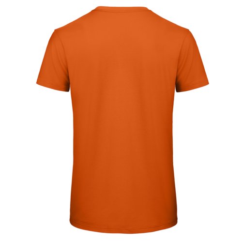 Orange organic cotton T-shirt with short sleeves.