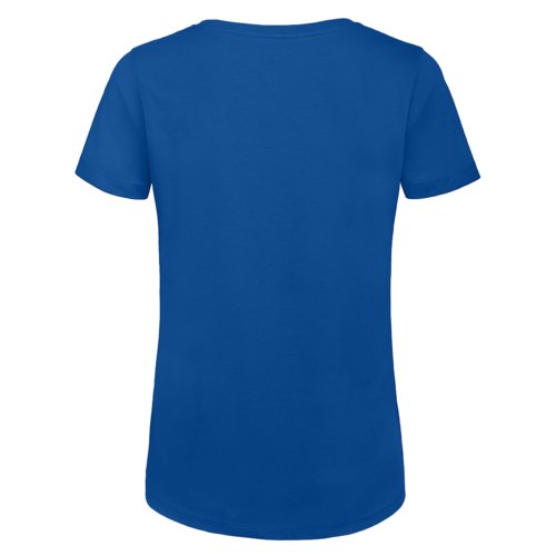 Royal blue women's t-shirt in organic cotton with short sleeves.