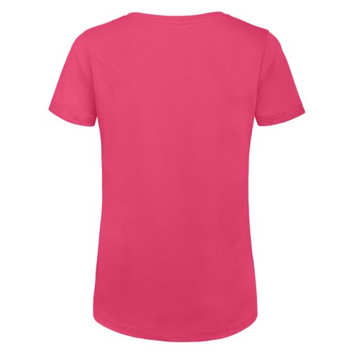 Pink women's t-shirt in organic cotton with short sleeves.