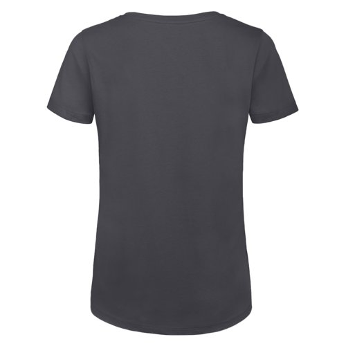 Dark gray women's T-shirt in organic cotton with short sleeves.