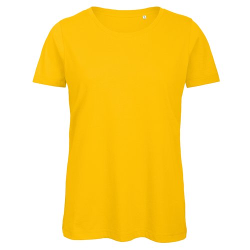 Golden yellow organic cotton T-shirt for women.